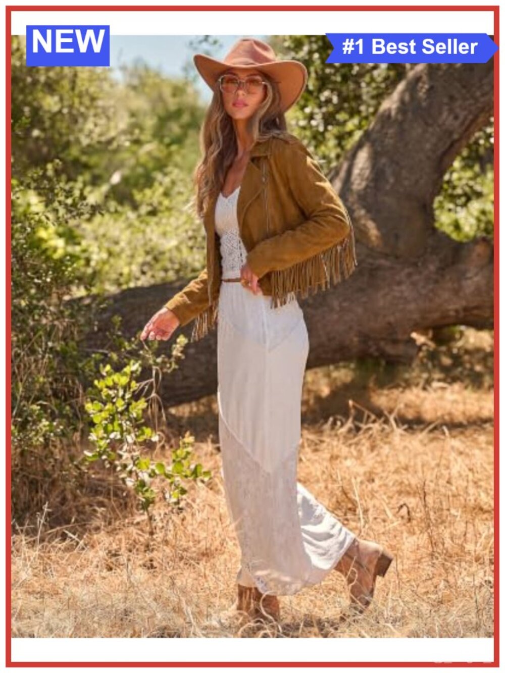 Faux Suede Cropped Fringe Jacket Western Zip Up Moto Casual - Picture 4 of 6